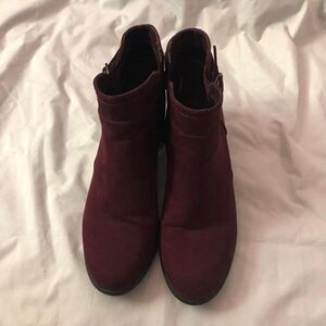 burgundy chunky boots from Unisa